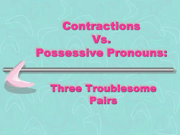 Contractions Vs. Possessive Pronouns: