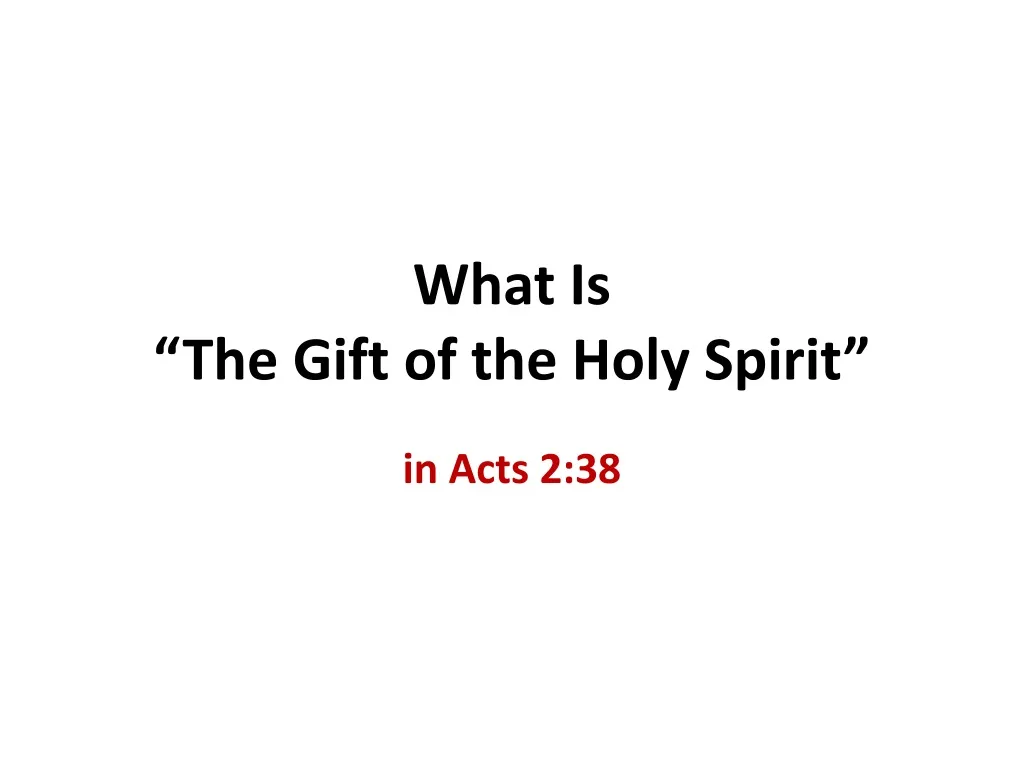 what is the gift of the holy spirit