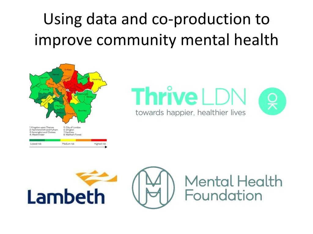 using data and co production to improve community m ental h ealth