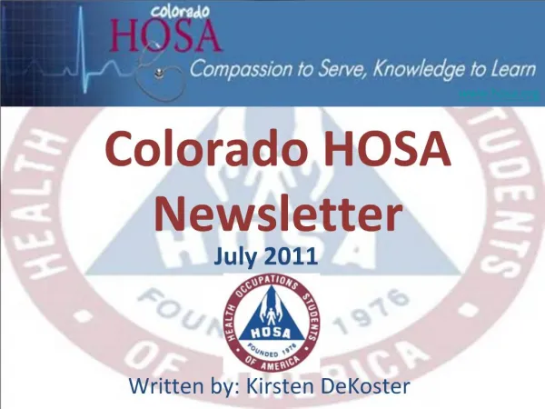 Colorado HOSA Newsletter