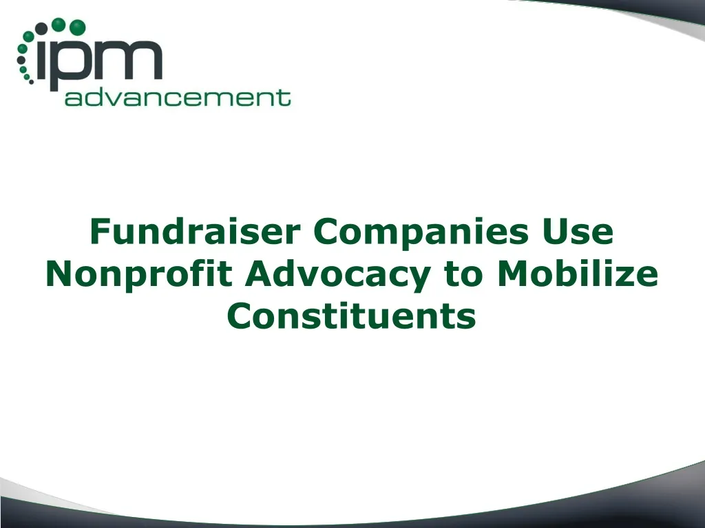 fundraiser companies use nonprofit advocacy