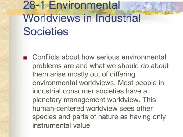 28-1 Environmental Worldviews in Industrial Societies