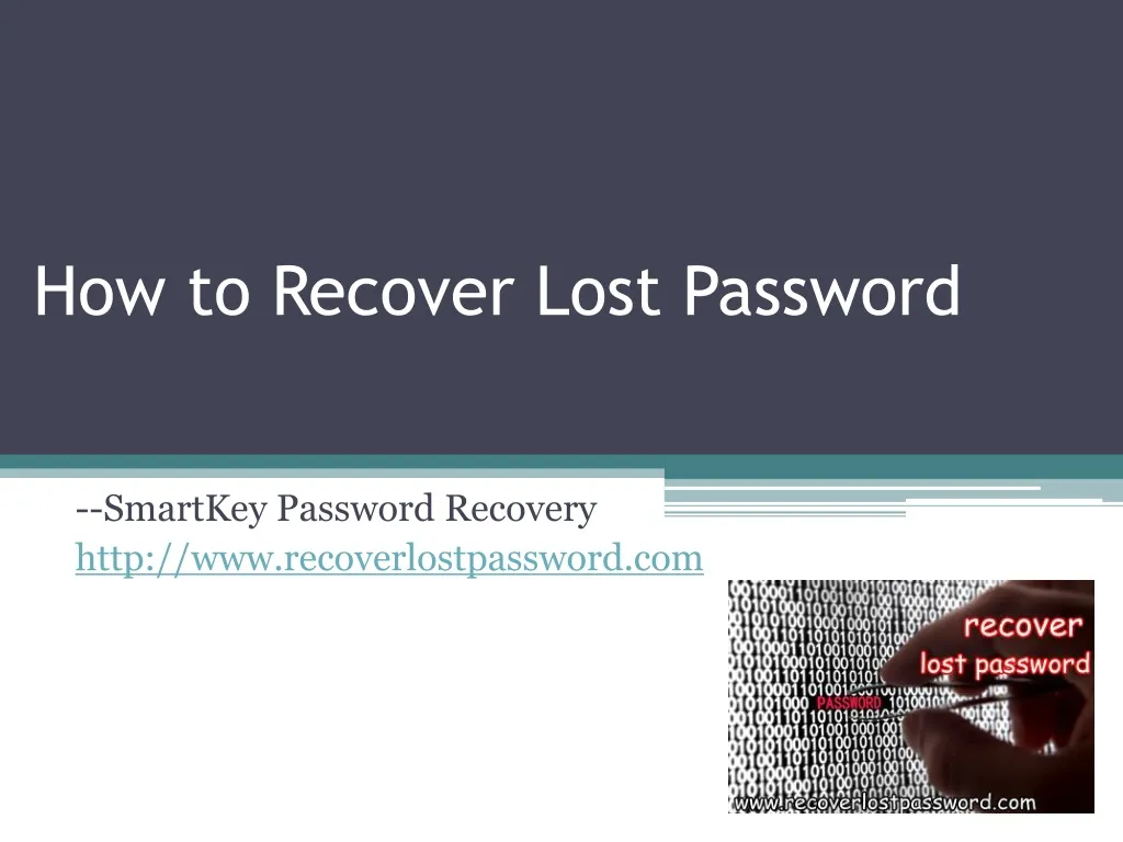 h ow to recover lost password