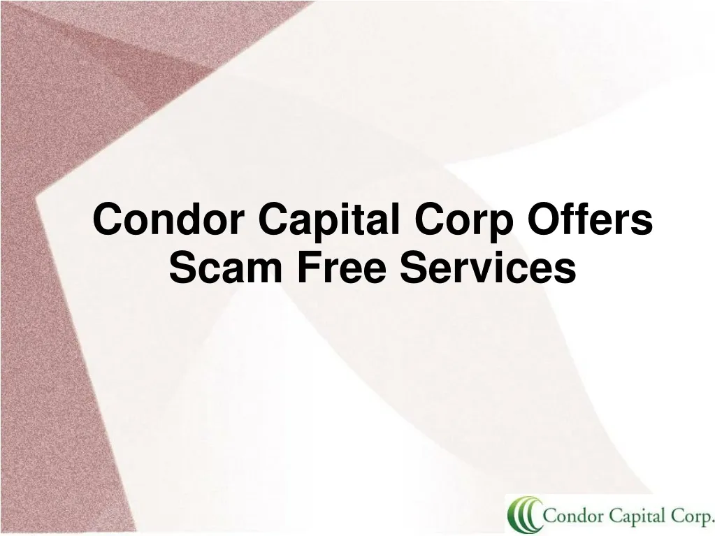 condor capital corp offers scam free services