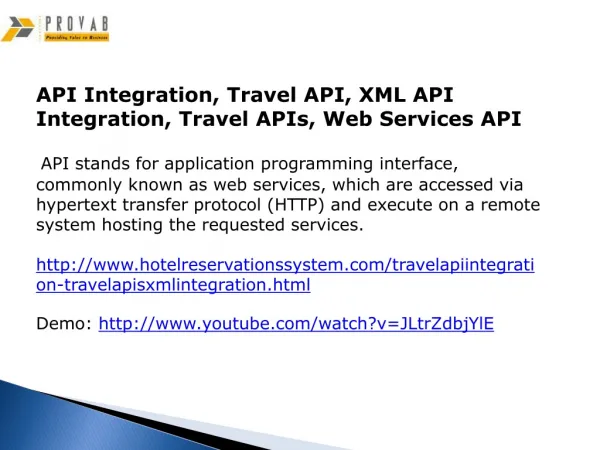 API Integration, Travel API, XML API Integration, Travel API