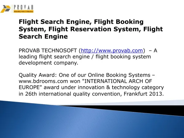 Flight Search Engine, Flight Booking System