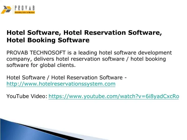 Hotel Software, Hotel Reservation Software