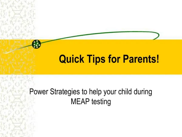 Quick Tips for Parents
