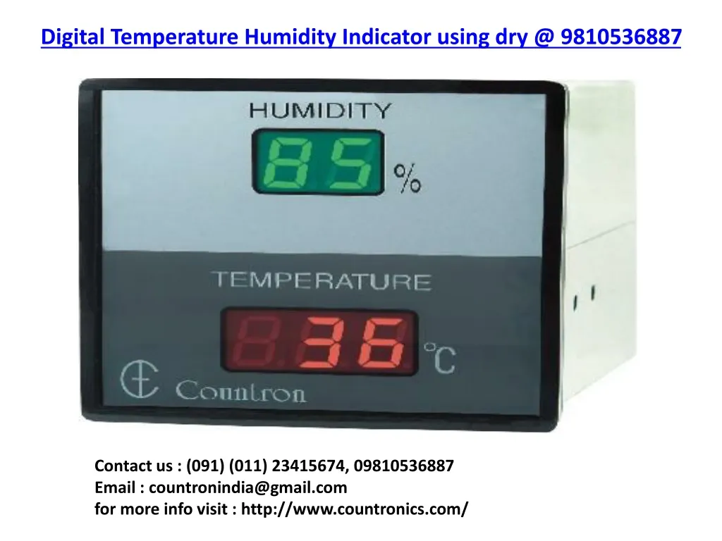 digital temperature humidity indicator using dry @ 9810536887
