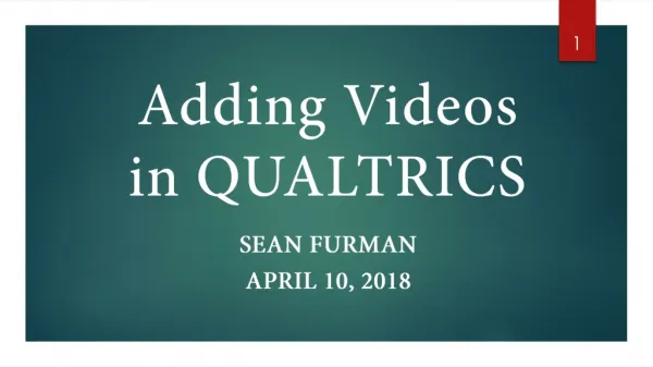 Adding Videos in QUALTRICS