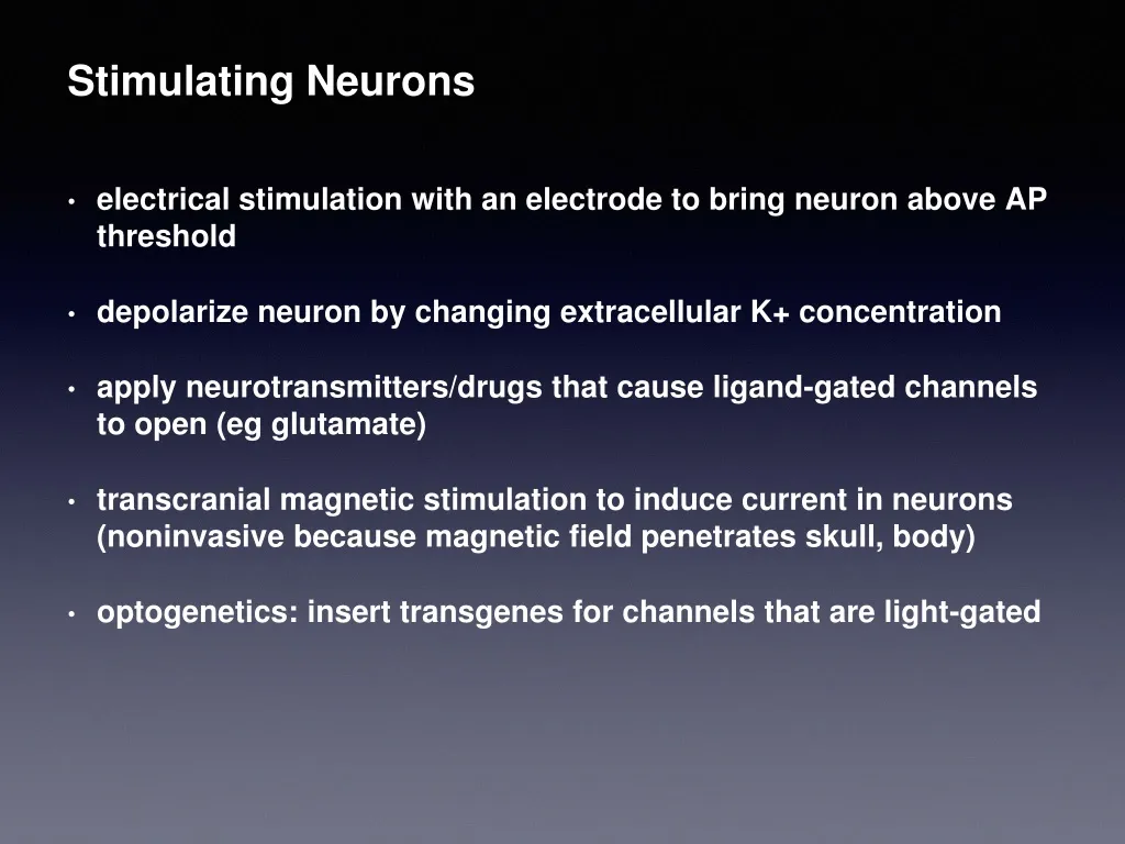 stimulating neurons