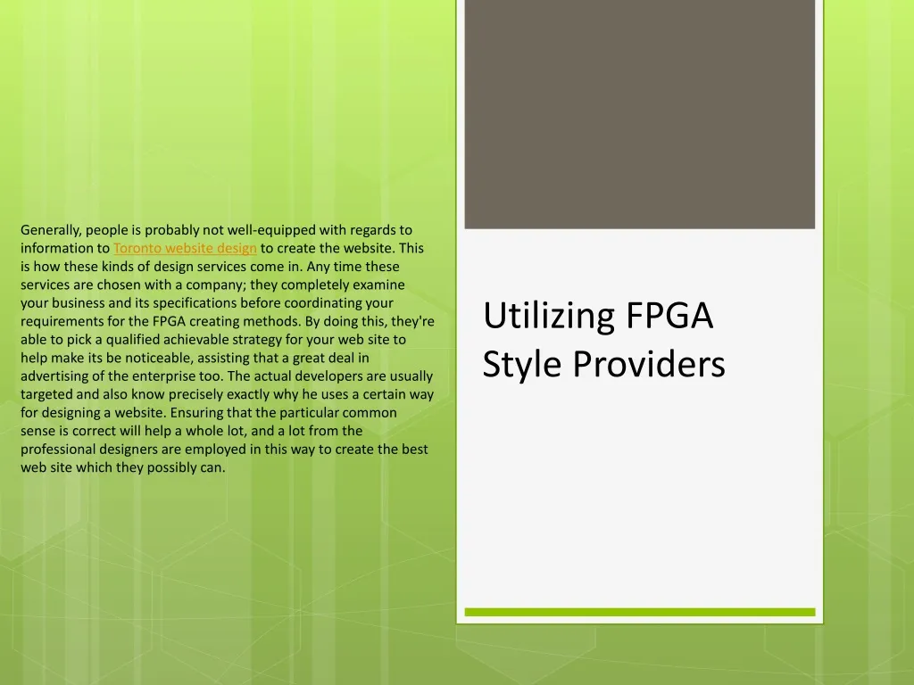 utilizing fpga style providers