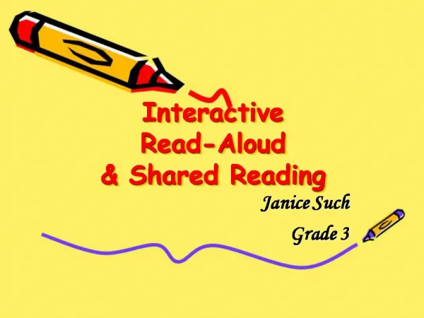 Interactive Read-Aloud Shared Reading