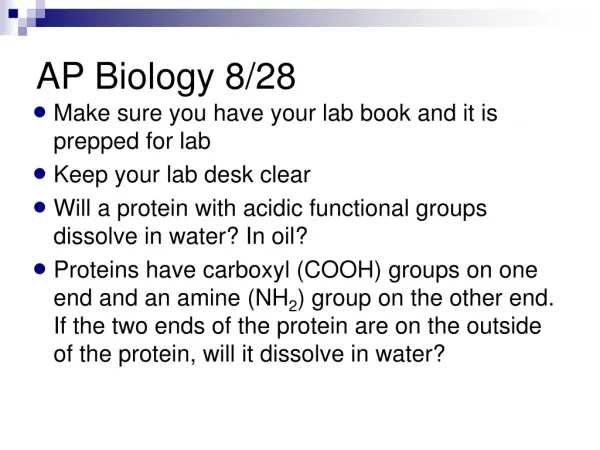 AP Biology 8/28