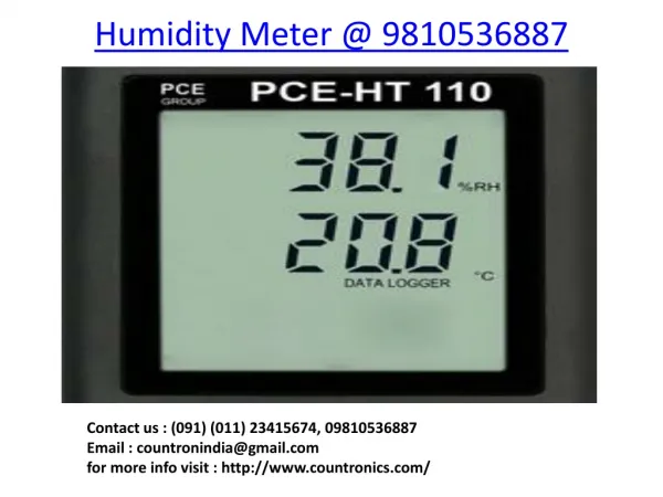 Humidity Meter Clean Room Monitor