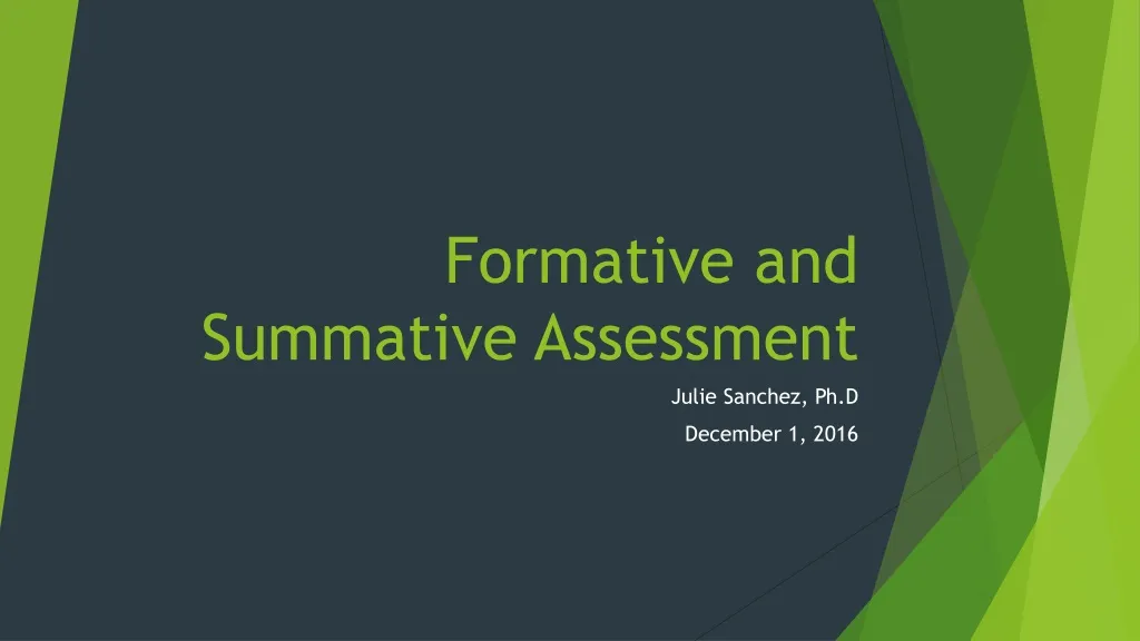 formative and summative assessment