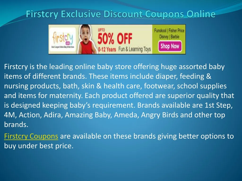 firstcry exclusive discount coupons online