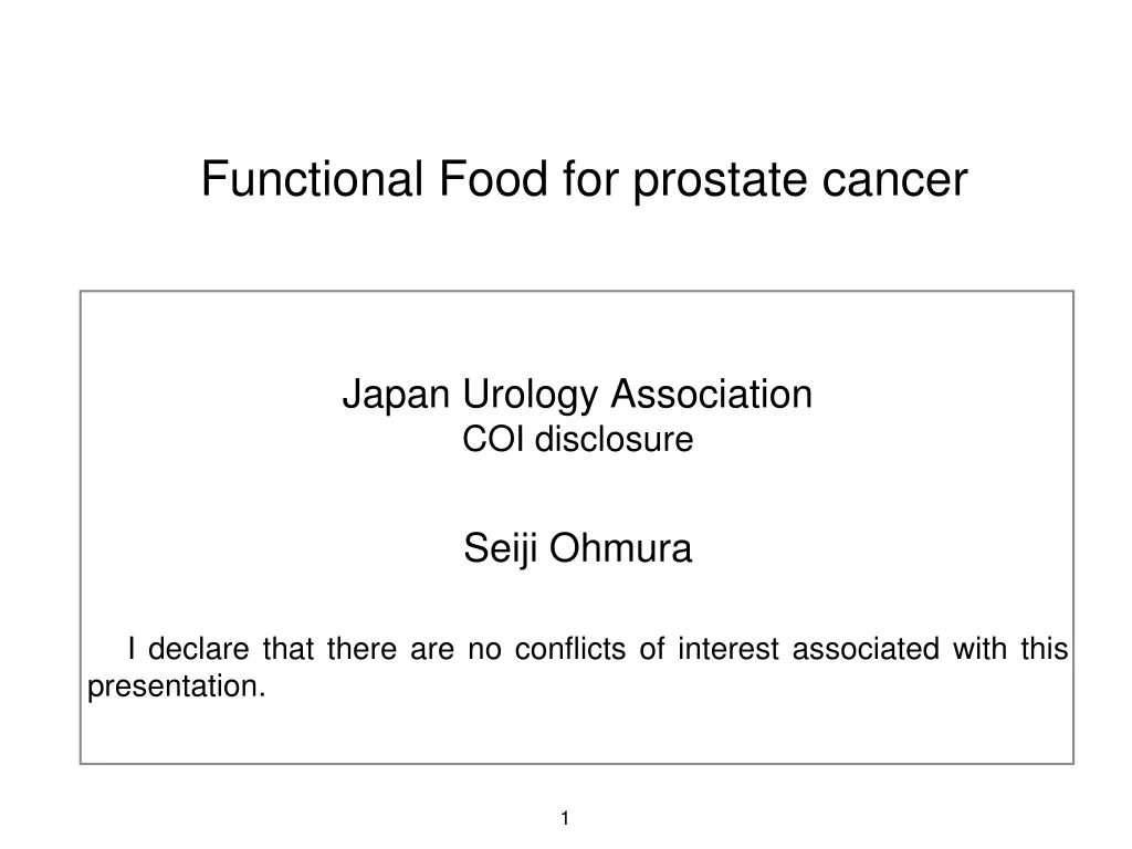 functional food for prostate cancer