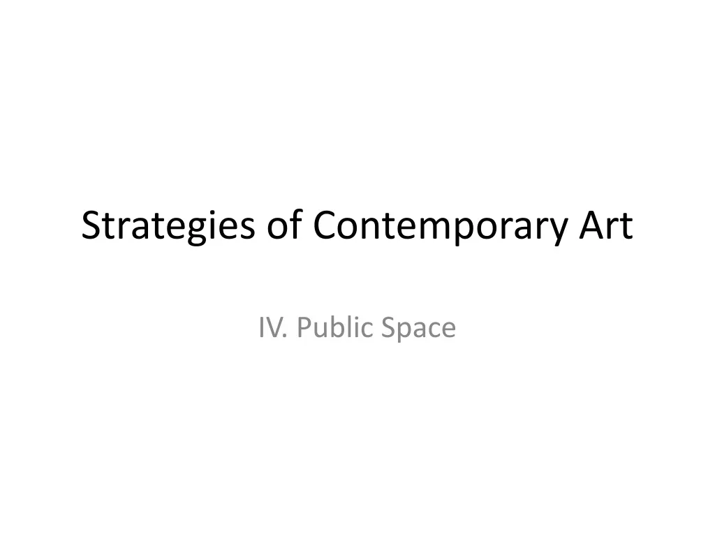 strategies of contemporary art