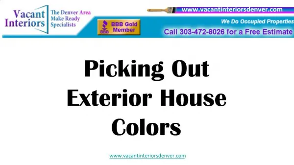Picking out Exterior House Colors