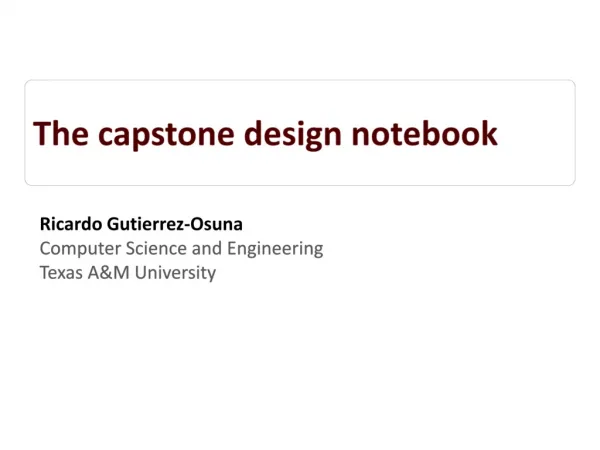 The capstone design notebook