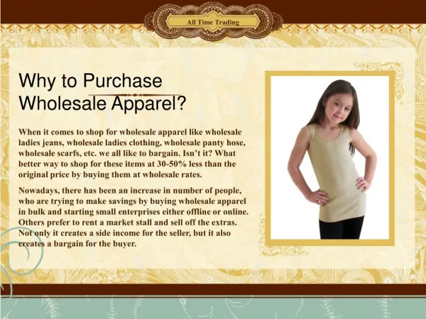 Why to Purchase Wholesale Apparel?