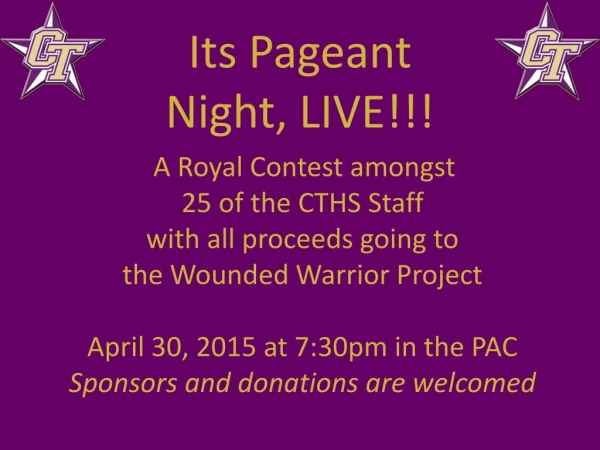Its Pageant Night, LIVE!!!