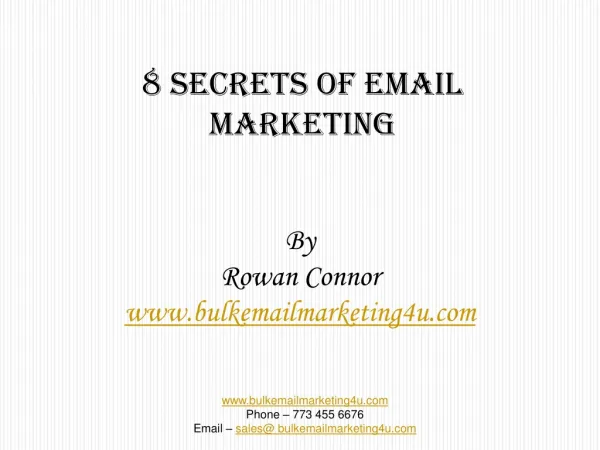 8 Secrets of email marketing