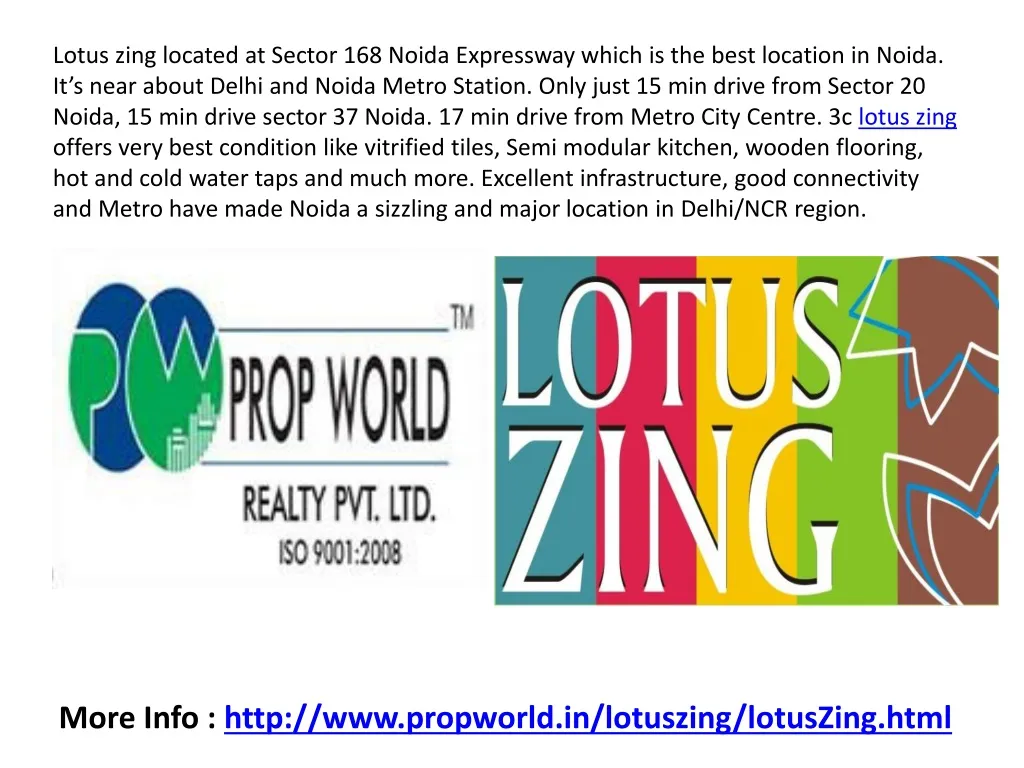 lotus zing located at sector 168 noida expressway