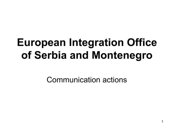 European Integration Office of Serbia and Montenegro