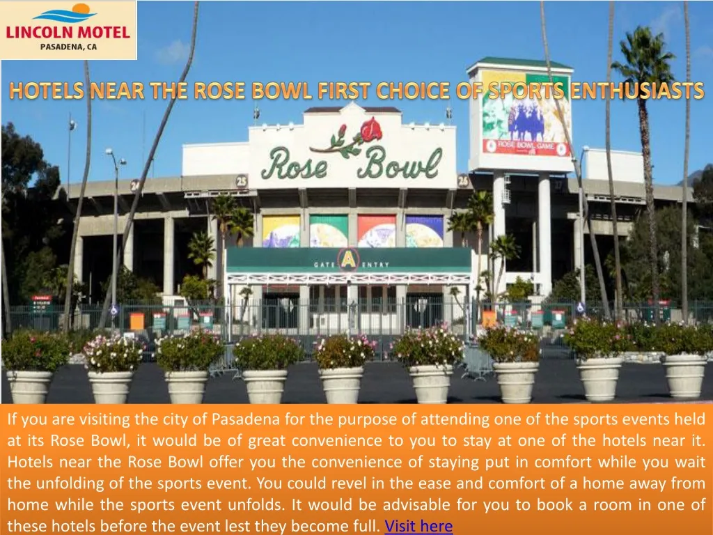 hotels near the rose bowl first choice of sports