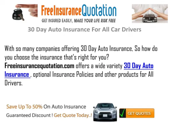 30 Days Auto Insurance For All Car Drivers