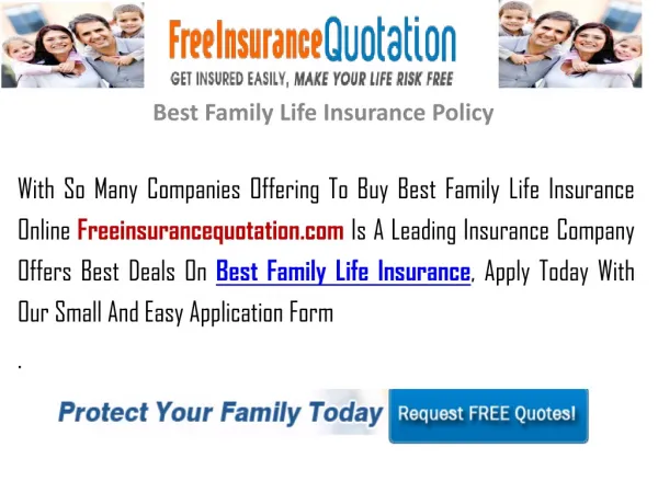 Best Family Life Insurance Policy