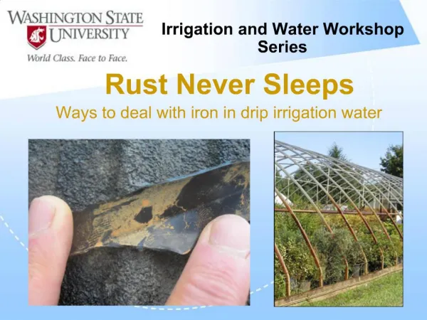 Irrigation and Water Workshop Series