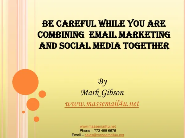 Be careful while combining EMAIL MARKETING and social media