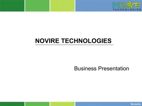 NOVIRE TECHNOLOGIES Business Presentation