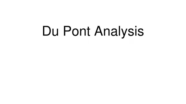 Du Pont Analysis