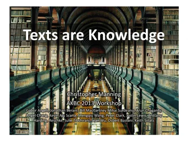 Texts are Knowledge