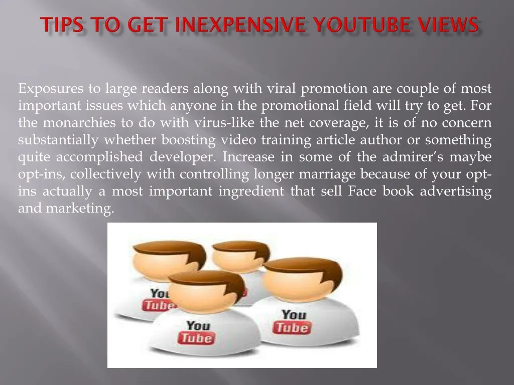 tips to get inexpensive youtube views