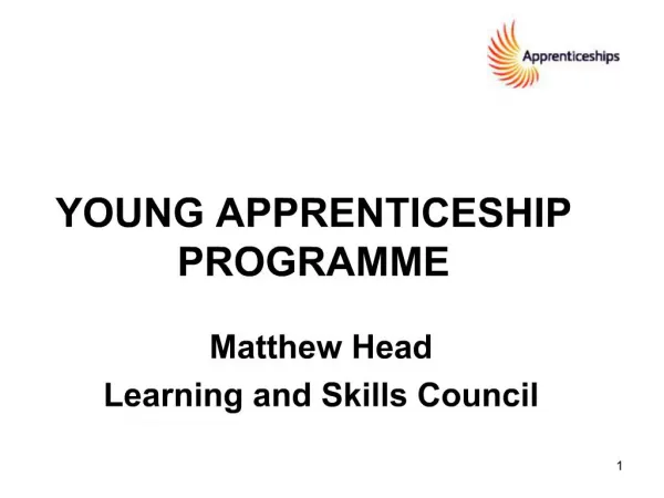 YOUNG APPRENTICESHIP PROGRAMME