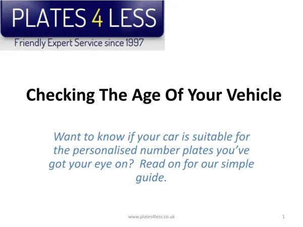 Checking The Age Of Your Vehicle