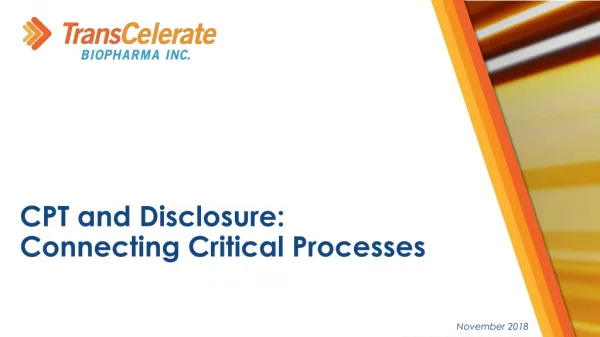 CPT and Disclosure: Connecting Critical Processes