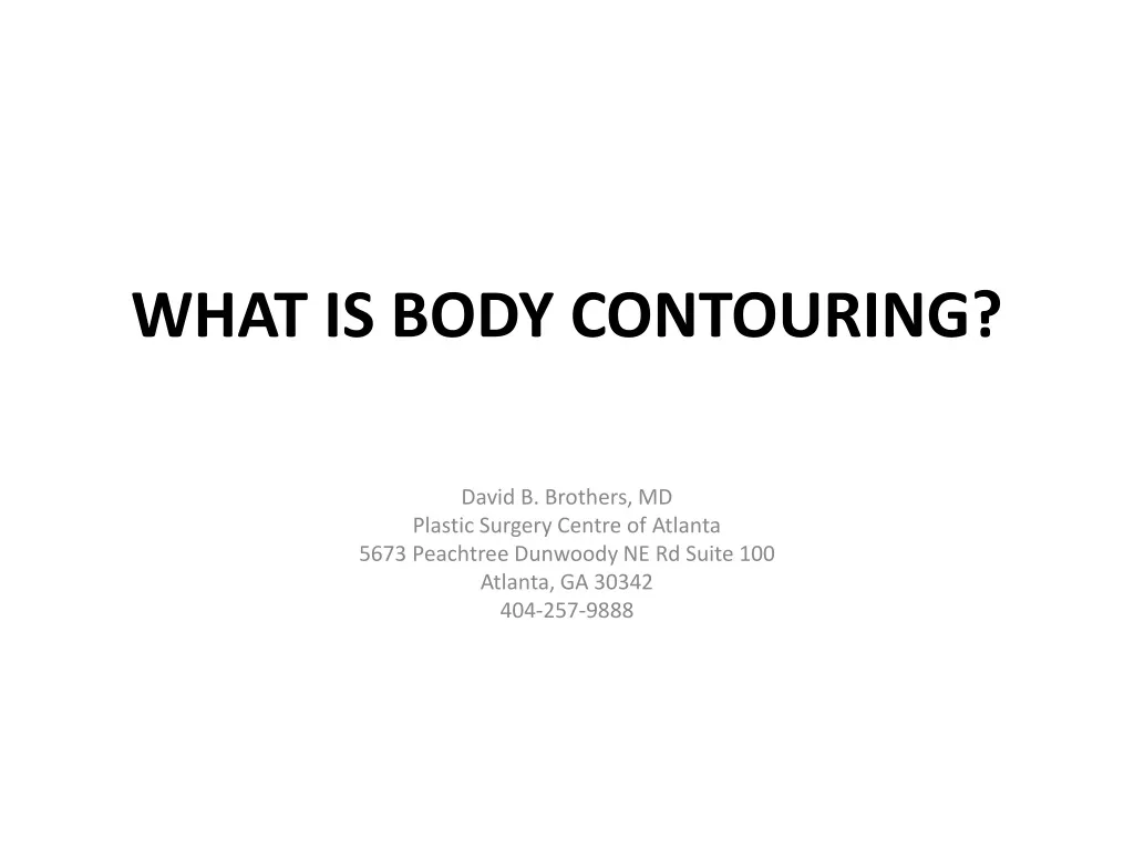 what is body contouring