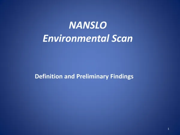 NANSLO Environmental Scan