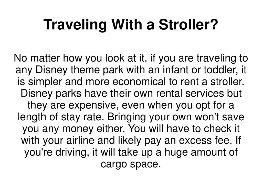 traveling with a stroller