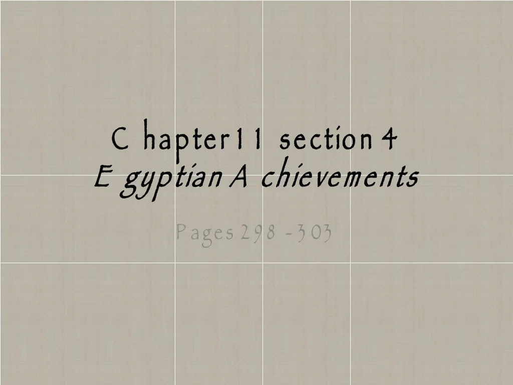 chapter 11 section 4 egyptian achievements
