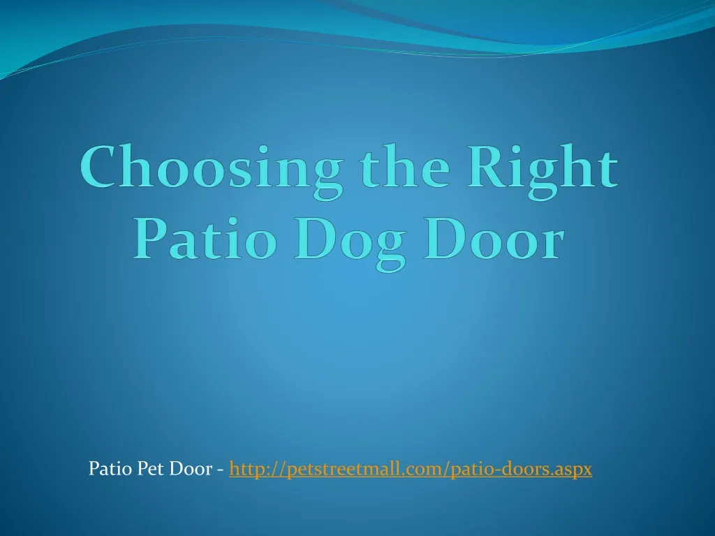 choosing the right patio dog door