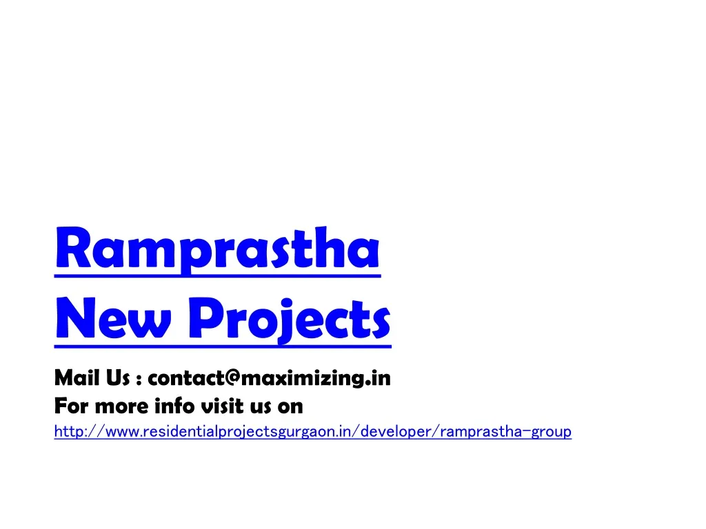 ramprastha new projects