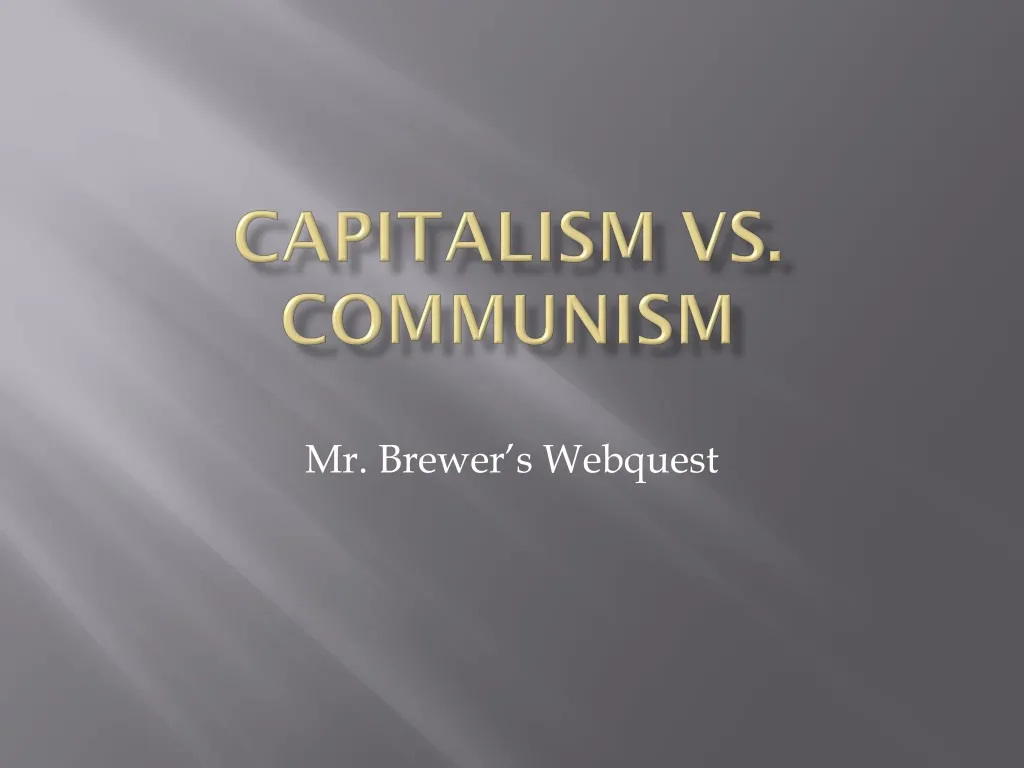 capitalism vs communism
