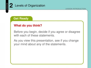 Levels of Organization - slide 1